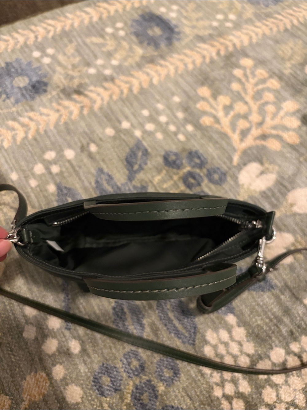 Tory Burch Deep Green Mini Nylon Tote w/detachable strap - Picture 5 of 9